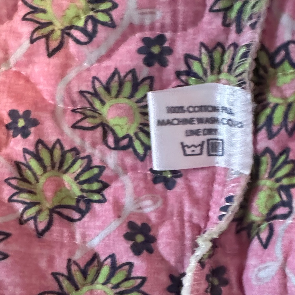 Patterned Quilted Crop Jacket - Pink & Mint - Picture 3 of 4